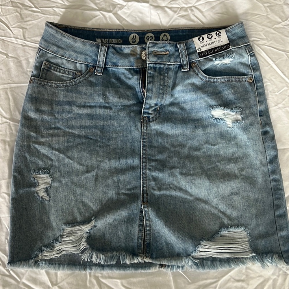 Vintage reunion by REWASH jean skirt